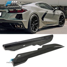 Fits 20-25 Corvette C8 2DR IKON Style Carbon Fiber Winglet Side Skirt Extension