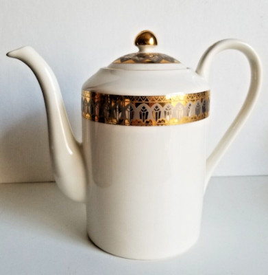 Royal Gallery SAN MARCO Coffee Pot 8'' Gold & Pewter Decoration 1994