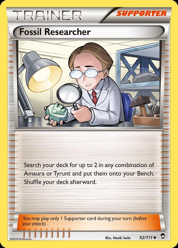 Pokemon Fossil Researcher (92/136) Furious Fists LP REVERSE HOLO