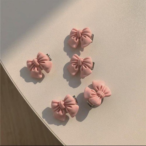 5 piezas horquillas de lazo pequeño para niñas melocotón rosa accesorios para el cabello clips madre ☀ - Imagen 15 de 15
