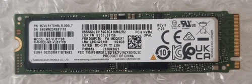 Samsung SSD 1TB PM981a M.2 2280 NVME MZVLB1T0AHBLR-000L7 MZ-VLB1T0B HP Laptop