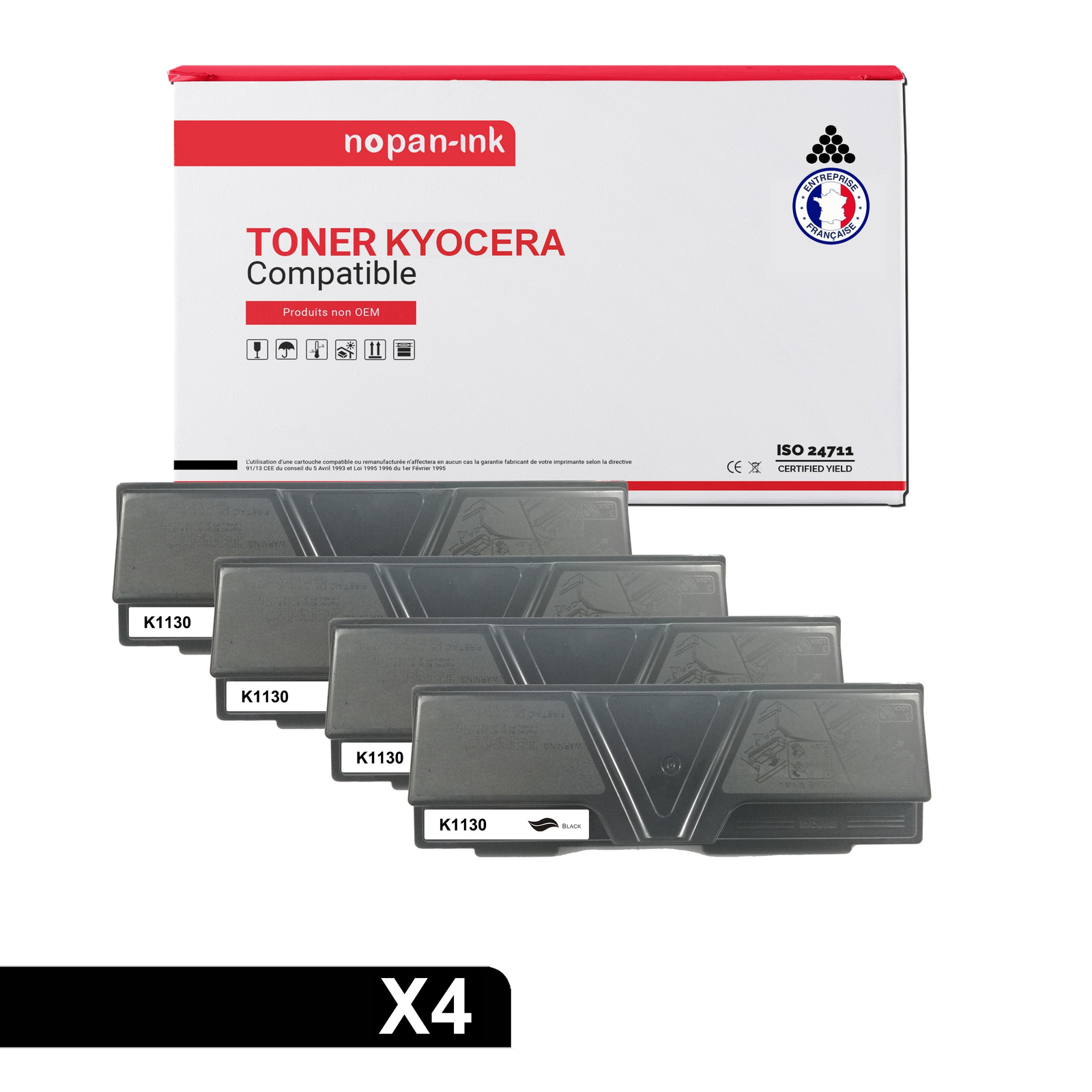 Toner KYOCERA TK1130 noir compatible NOPAN-INK pour imprimante ECOSYS FS-1030MFP
