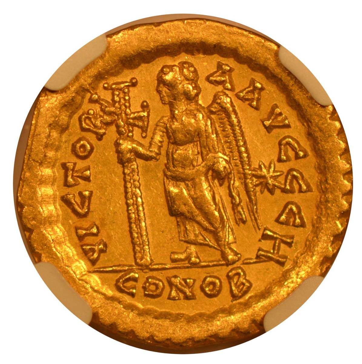 Eastern Roman Empire, Leo I, Gold Solidus, NGC CH XF, AD 457-474