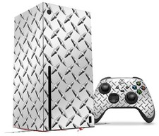 Skin Set for XBOX Series X Diamond Plate Metal