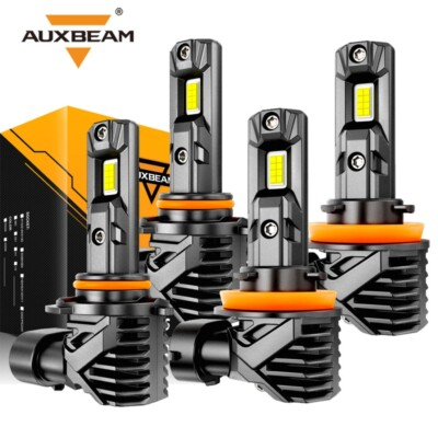 #ad AUXBEAM 9005 H11 LED Headlight Canbus High Low Beam Bulbs Kit 6500K White 1:1 $68.87
