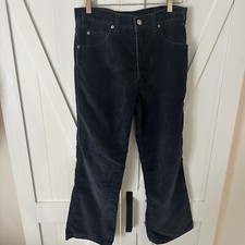 Levis Womens Jeans 70s High Rise Flare Navy Corduroy Pants Size 26