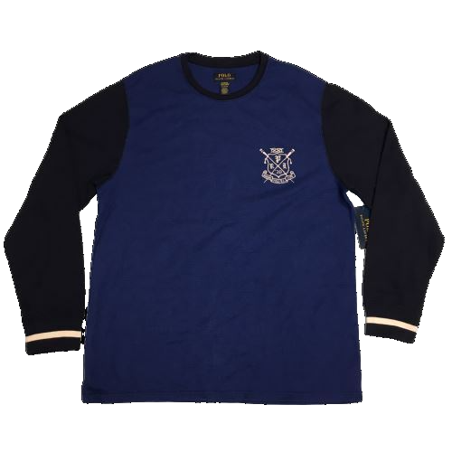 FILA Polo Ralph Lauren blu navy maglia termale squadra canottaggio uomo XL NUOVA