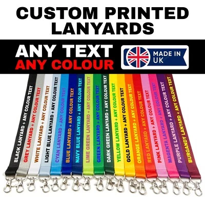 Printed Lanyards Personalised Custom Any Text Colour Safety Break ID Card Holder