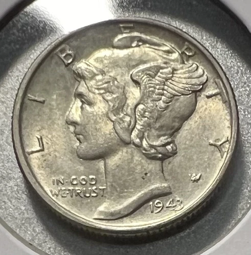 1943 MERCURY DIME CHOICE BU