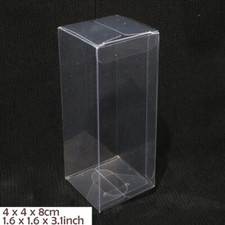 PVC Clear Simple Storage Case 10 Pcs 4x4x8cm Gift Transparent Packing Boxes