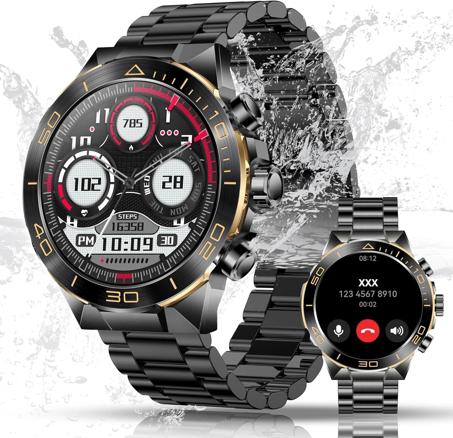 Smartwatch Men's Phone Function Wristwatch Sport Watch for iPhone Samsung Xiaomi