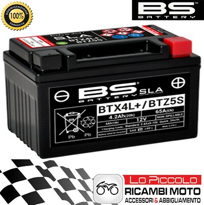 SEALED BATTERY BS-BATTERY BTX4L=YTX4L MBK Ovetto 100 2000-2002