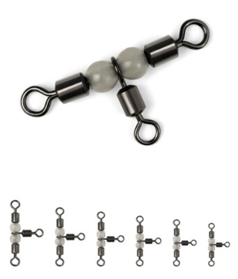 BLUEWING 3-Way Fishing Swivels Copper Swivel Tackle with Glow Beads US Seller