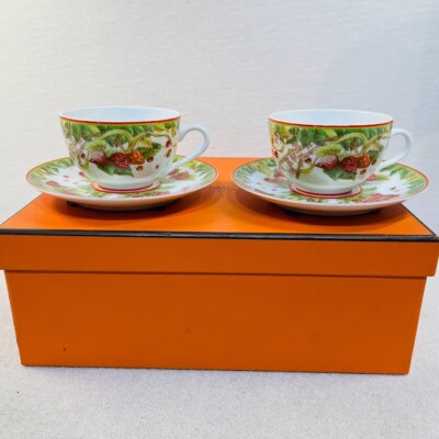 Hermès Le jardin de Pythagore Cup and Saucer set of 2 Wild