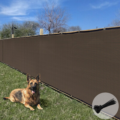 Brown 5ft Privacy Fence Screen Windscreen Cover with Grommets for Backyard Patio