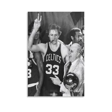 Larry Bird Happy For The Victory Canvas Wall Art Poster Picture Print Decoration