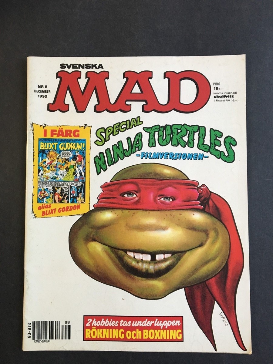 Mad Magazine (Swedish Edition) Svenska December 1990 Mutant Ninja