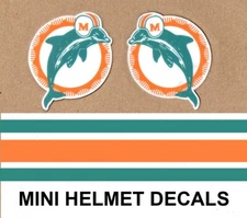 1973 - 1996 Miami Dolphins Throwback MINI Football Helmet Decal Set 20 mil 3M