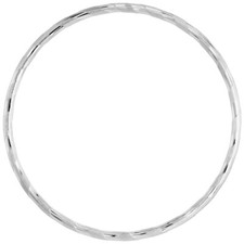 925 Sterling Silver Stackable Slip-On Wide Plain Bangle Bracelet 3mm, 8" Long