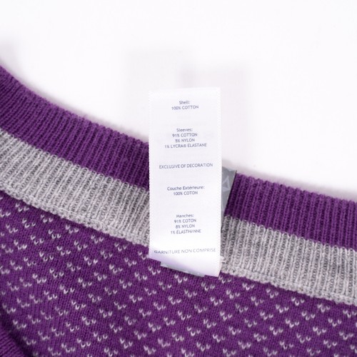 Ivivva Lululemon Girl's Cotton Purple/Gray Knit Crew Neck Sweater Top - SZ 8 - Picture 6 of 10
