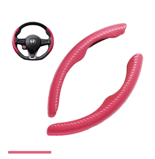 Steering wheel Cover protection For Alfa Romeo Interior Styling Smooth pink 2pcs
