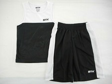 Boys STX 24 Black  White Muscle Shirt  Shorts 2PC. Set Sizes 4, 5/6  7