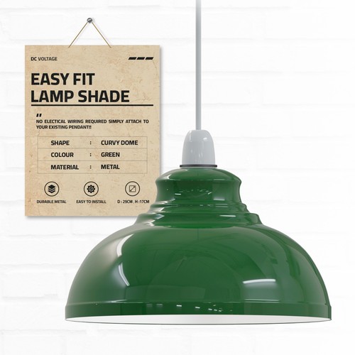 Industrial Ceiling Pendant Light Shades Retro Style Curvy Dome Shape lamp Shade - Picture 31 of 141