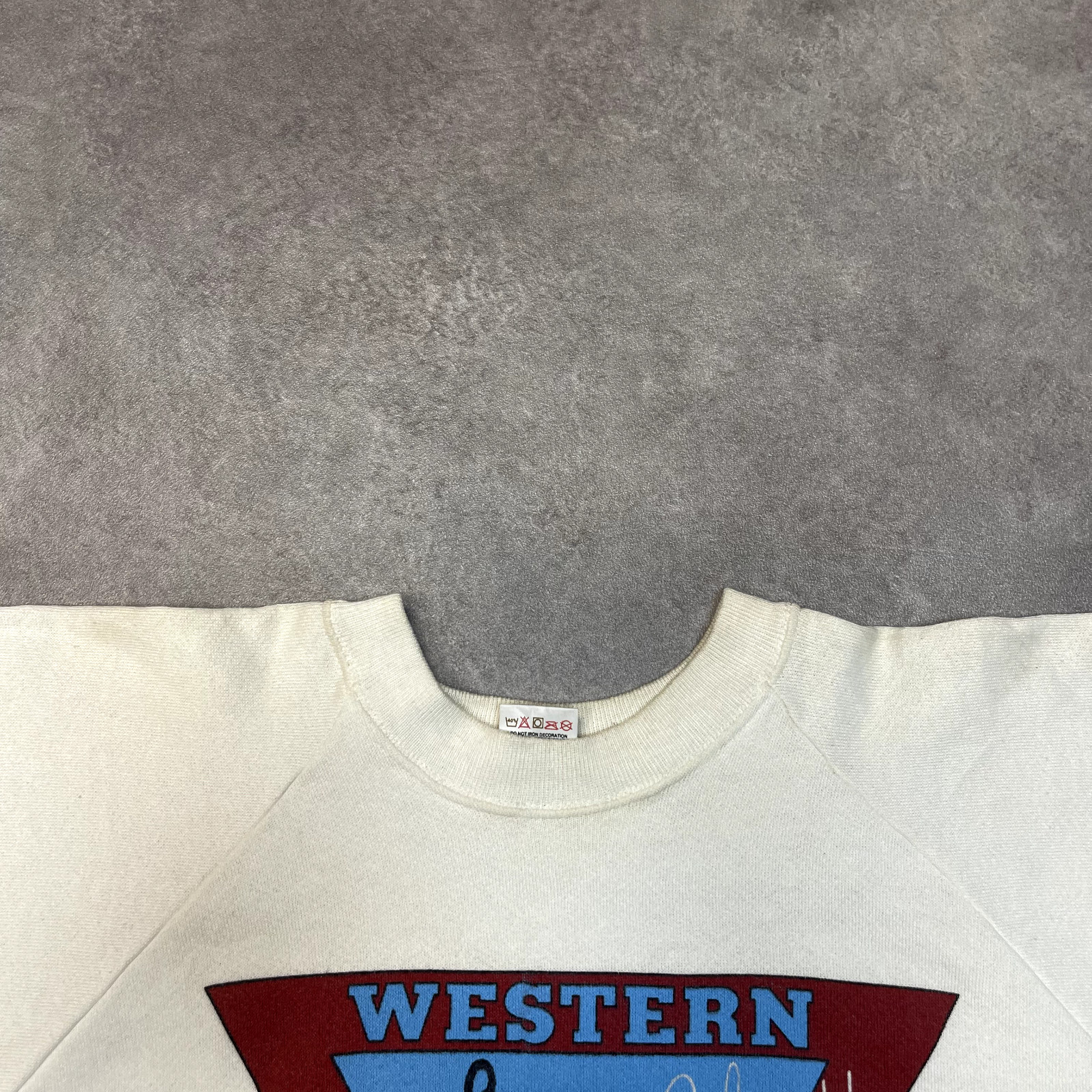 Fruit of The Loom Western Glory Jumper Mens XL Graphic Crew Neck Sweater, Cream image 3