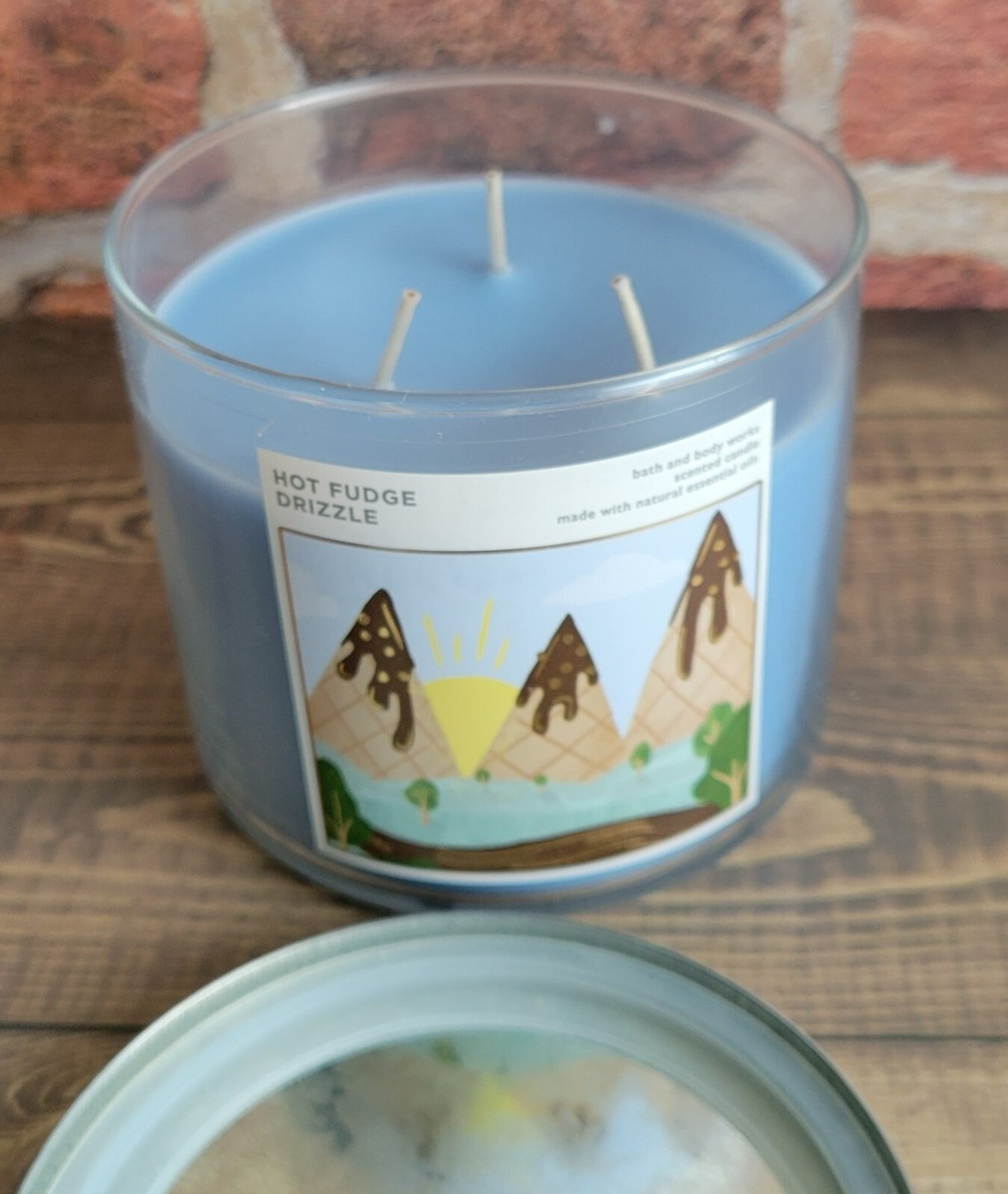 bath and body works hot fudge drizzle scented 3 wick candle 14.5