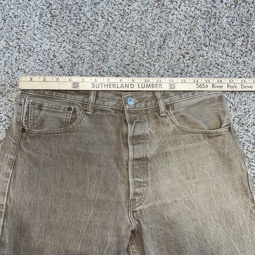 Levi’s 501 Jeans Mens 32 X 28.5 Button Fly Straight Leg Denim Classic Brown - Picture 5 of 13