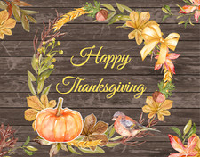 Happy Thanksgiving Country Rustic Wreath Sign or Door Hanger