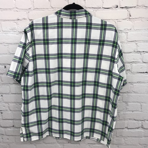 Alfred Dunner Top Womens 1X White Plaid Floral Embroidered Button Up Casual - Picture 13 of 15