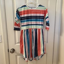Tea Collection 3/4 Sleeve Striped Midi Dress Sweden Girls Size 12