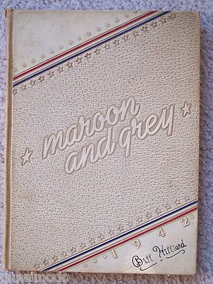 1942 DOBYNS - BENNETT HIGH SCHOOL YEARBOOK KINGSPORT TENNESSEE  MAROON AND GREY