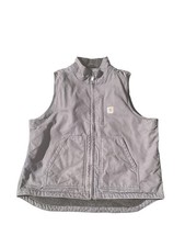 Carhartt Men  s Gray Full Zip Sherpa Lined Loose Fit Stand-Up Vest Size XL