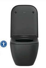 Black DURAVIT HAPPY D.2 Wall Mounted Toilet A...