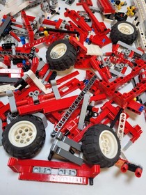 LEGO Technic 8289 Fire Truck Parts Pieces Loose Lot Incomplete Red White 1.75 lb
