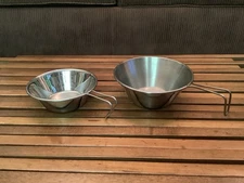 Set Of 2 Vintage Original Peak 1 Coleman Sierra Cup Camping Stainless Steel 5”