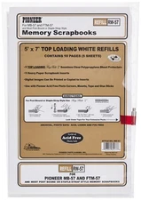 Pioneer 5x7 White Card Document Sleeves Acid Free Photo Safe Sheet Protectors