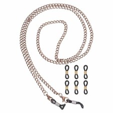 Glasses Chain, Metal Eyeglasses Strap Stylish Mask Lanyard Chains with Brown
