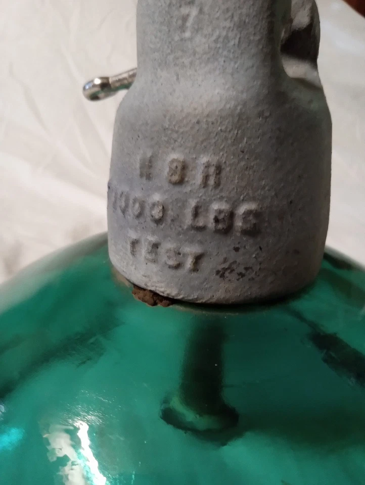 Large Aqua Glass High Voltage Electric Insulator Suspension Bell 10" Diameter - Image 3 of 4