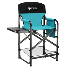 Tall Directors Chair, Folding Camping Chairs, Makeup Artist Chair with Foot R...