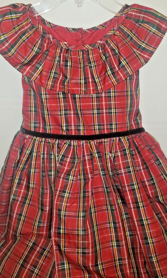 Hermoso Vestido Laura Ashley London Navidad a Cuadros Niñas Talla 6X Foto 4 de 4