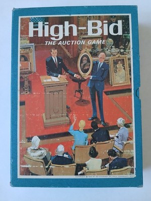 Vintage 1965 High-Bid The Auction Game 3M Bücherregal Spiele RAR