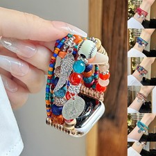Boho Beaded Band For Apple Watch Ultra Series 10/9/8/7/6 SE Agate Bracelet Strap