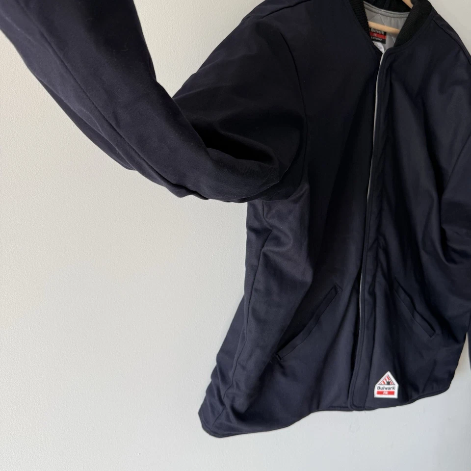 Bulwark Water Repellent Flame Resistant Bomber Jacket Sz XXL-LN Navy - Image 4 of 4