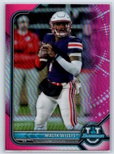 2021-22 Bowman University Malik Willis #94 Chrome Pink Liberty Flames