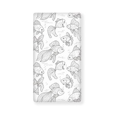 Black White Golden Fish Fitted Crib Sheet Ocean Animals for Standard Crib