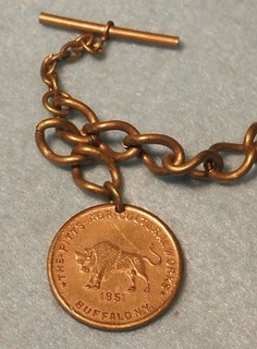Rare 1895 BUFFALO PITT Engines Threshers BRASS TOKEN WATCH FOB Agriculture