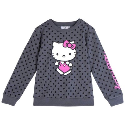Hello Kitty Sweatshirt - Kinder Sweat-Pullover mit Punktemuster Gr. 116 - 152 cm